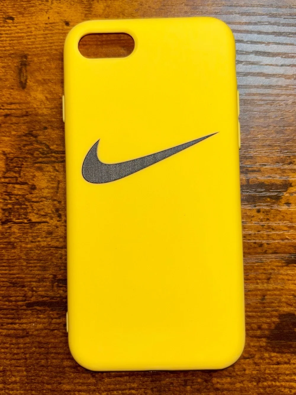 iPhone SE/7/8 Yellow Silicone Phone Case with Black Swoosh Accent⭐️⭐️⭐️
